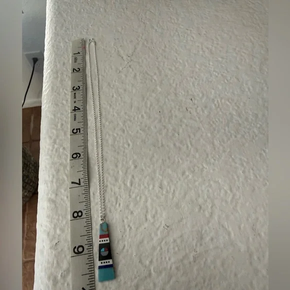 Zuni Multi Stones inlay Pendant Necklace - Picture 5 of 5